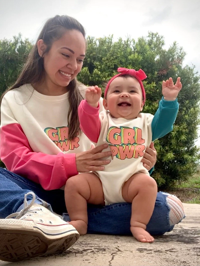 Girl Power 90’s Style Sweatshirt for Mom and Daughter