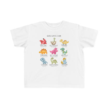 "God Says I Am" Dinosaur T-Shirt for Toddlers and Kids