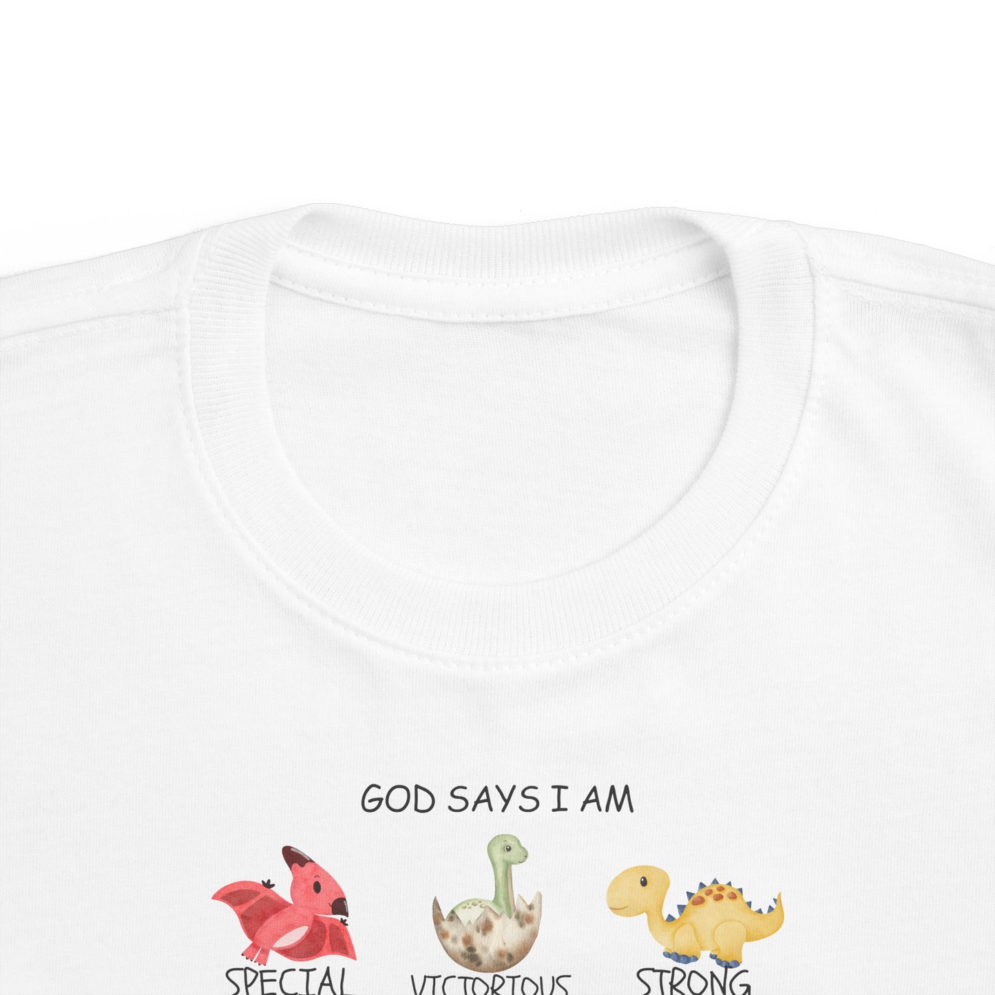 "God Says I Am" Dinosaur T-Shirt for Toddlers and Kids