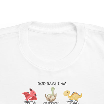 "God Says I Am" Dinosaur T-Shirt for Toddlers and Kids