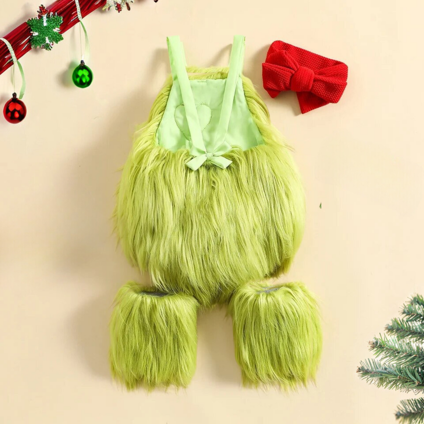 The Baby Who Stole Christmas- Grinchmas- Girl Christmas Costume- Funny Girl Christmas Outfit- Green and Red Santa Outfit