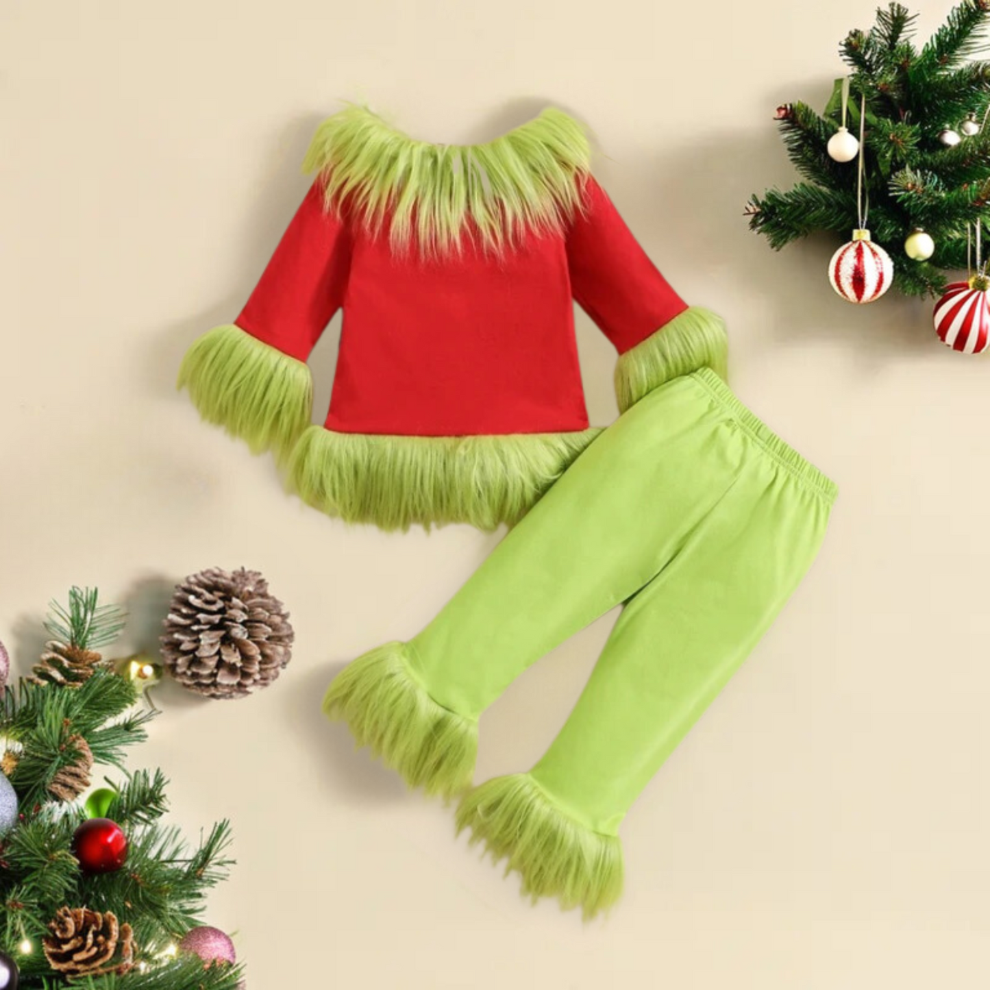 The Baby Who Stole Christmas- Grinchmas- Boy Christmas Costume- Funny Boy Christmas Outfit- Green and Red Santa Outfit