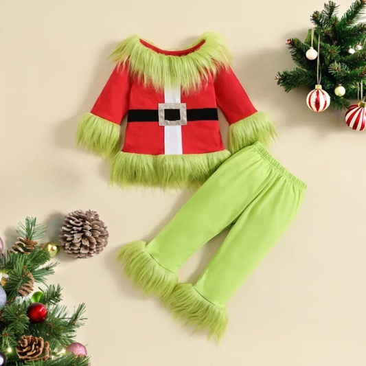 The Baby Who Stole Christmas- Grinchmas- Boy Christmas Costume- Funny Boy Christmas Outfit- Green and Red Santa Outfit