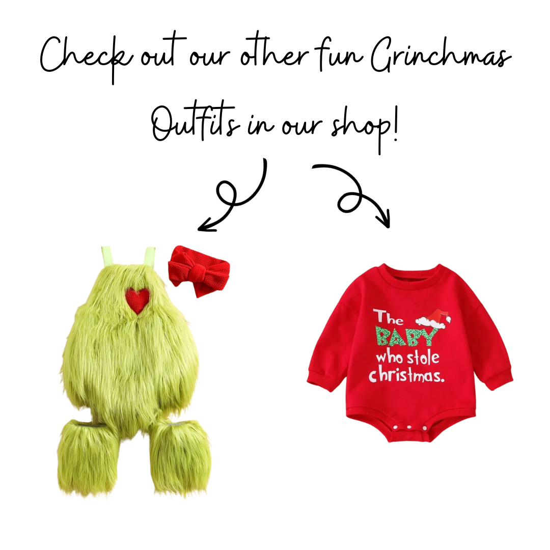 The Baby Who Stole Christmas- Grinchmas- Boy Christmas Costume- Funny Boy Christmas Outfit- Green and Red Santa Outfit