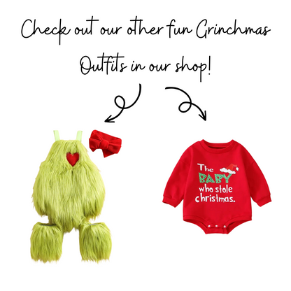 The Baby Who Stole Christmas- Grinchmas- Boy Christmas Costume- Funny Boy Christmas Outfit- Green and Red Santa Outfit