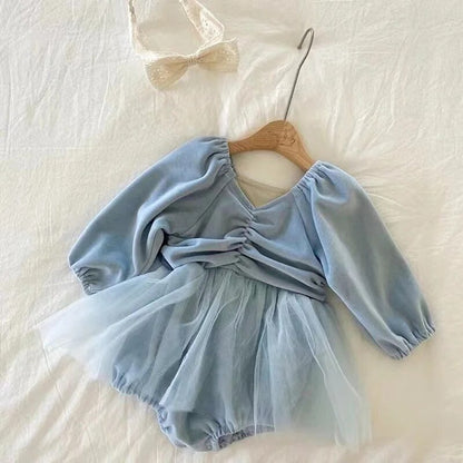 Blue Velvet Ice Princess Bodysuit Onesie for Babies and Toddlers