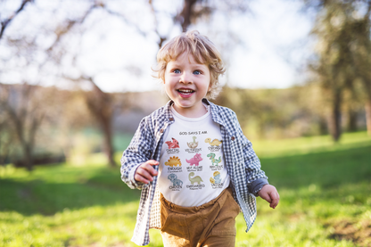 "God Says I Am" Dinosaur T-Shirt for Toddlers and Kids