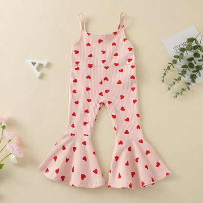 Pink and Red Heart Romper for Little Girl