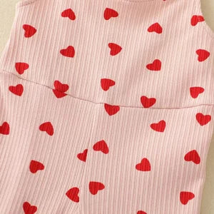 Pink and Red Heart Romper for Little Girl