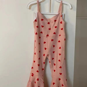 Pink and Red Heart Romper for Little Girl