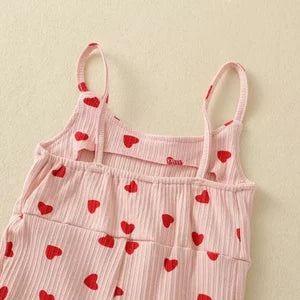 Pink and Red Heart Romper for Little Girl