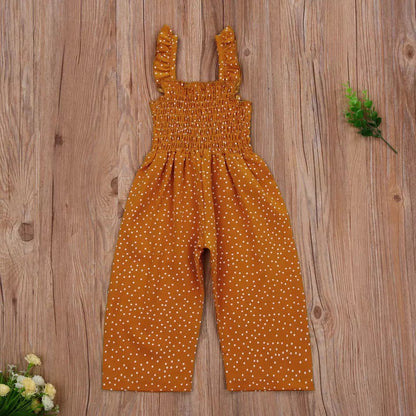 Polka Dot Boho Rompers for Toddlers, Little Girls for Spring, Summer or Fall