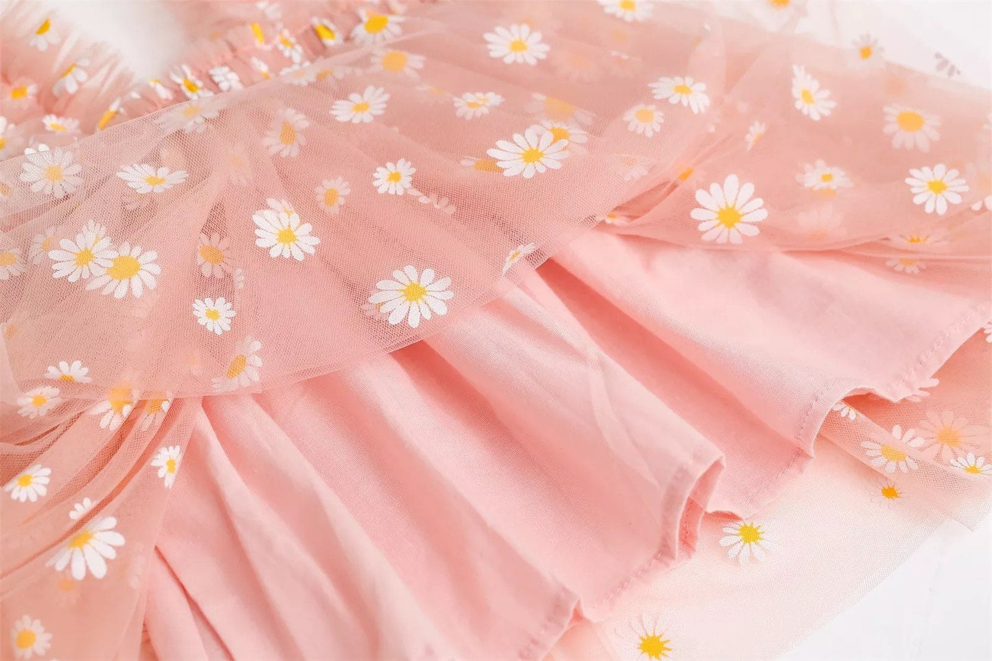 Spring Easter Daisy Flower Dress for Little Girls, Toddlers