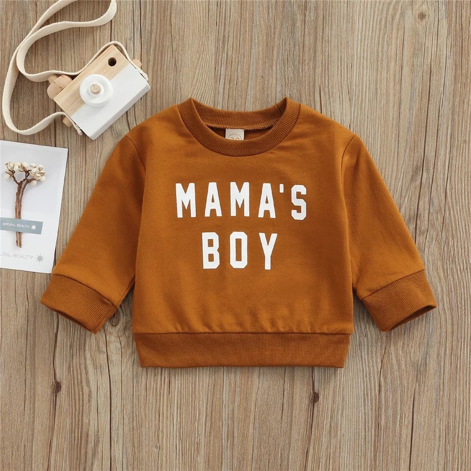 “Mama’s Boy” Long sleeve Sweatshirt for Baby Boy or Toddler