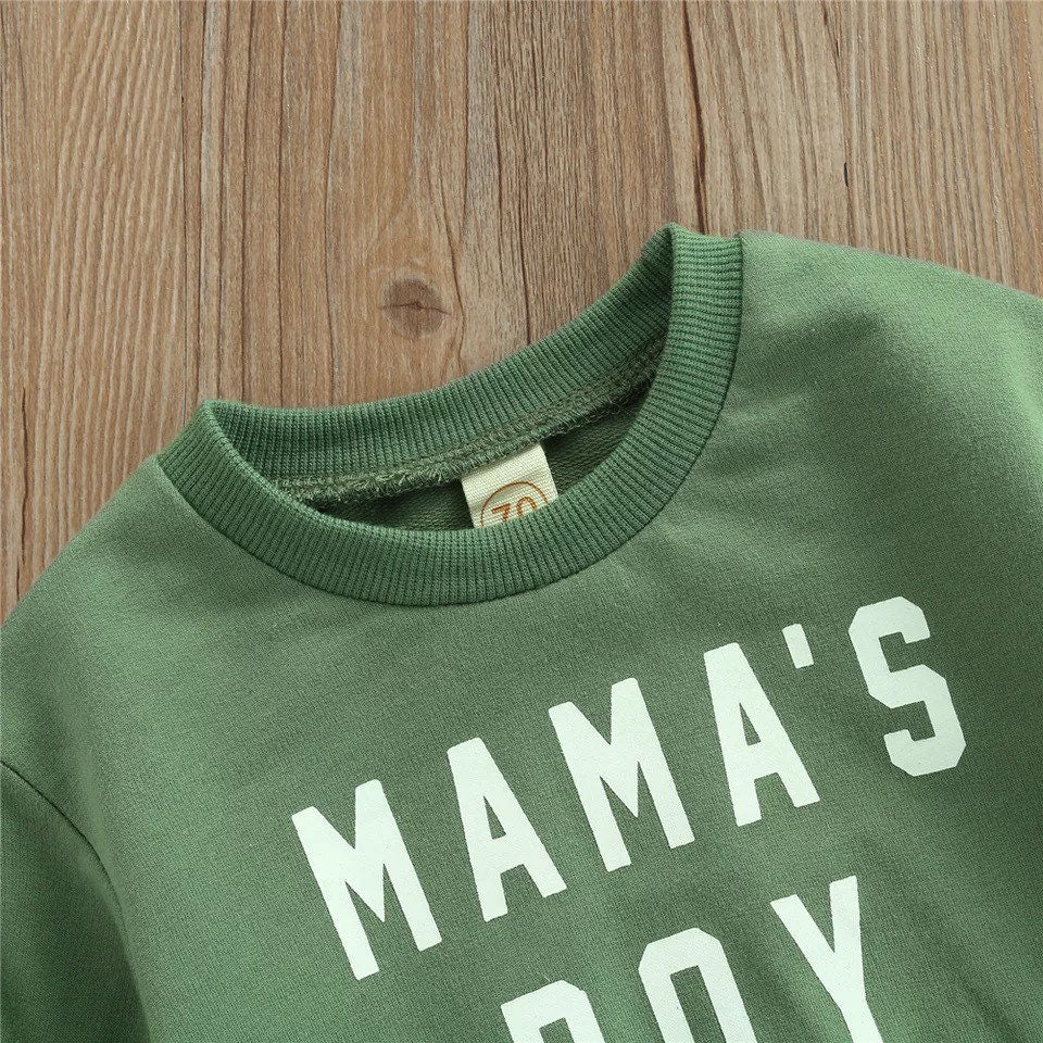 “Mama’s Boy” Long sleeve Sweatshirt for Baby Boy or Toddler