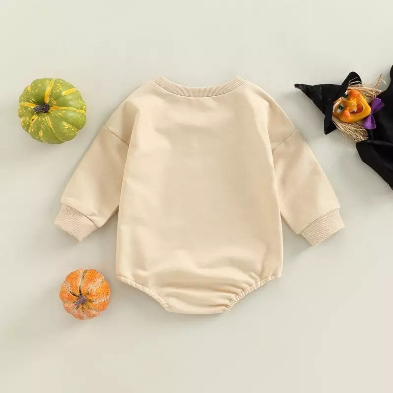 Spooky Babe Groovy Ghost Baby and Toddler Long Sleeve Onesie Halloween Fall Outfit