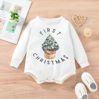 Baby First Christmas Onesie with Christmas Tree