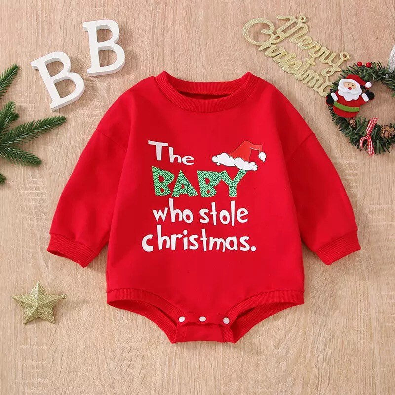 The Baby Who Stole Christmas Onesie Grinch Style