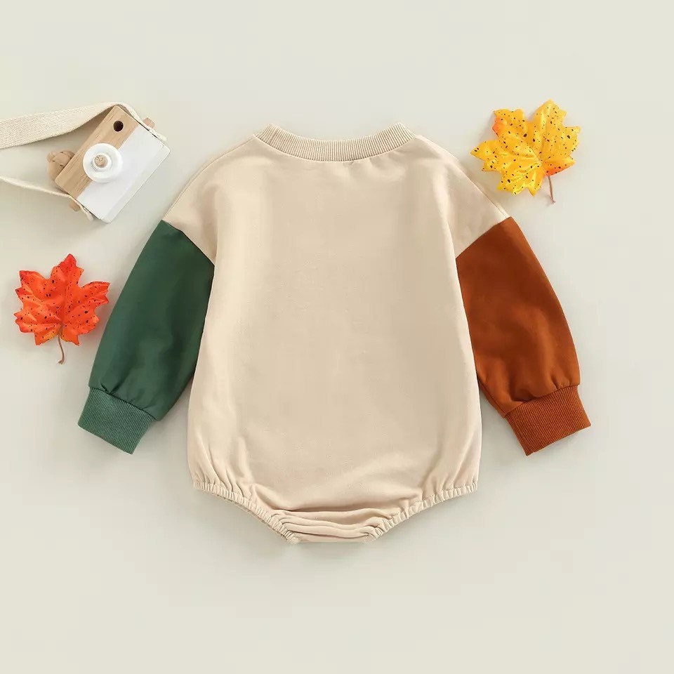 Thanksgiving Turkey Long Sleeve Colorblock Shirt