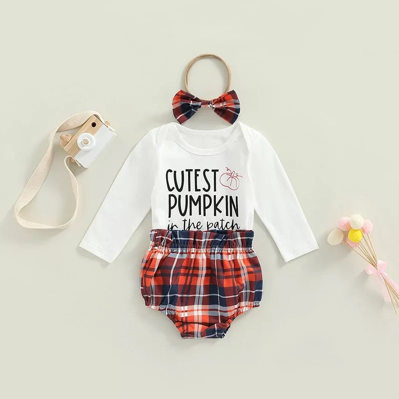 Cutest Pumpkin in the Patch 3 piece outfit for Babies and Toddlers