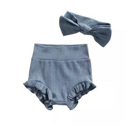 Ruffled Shorts- Matching Bloomers & Bow