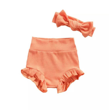 Ruffled Shorts- Matching Bloomers & Bow